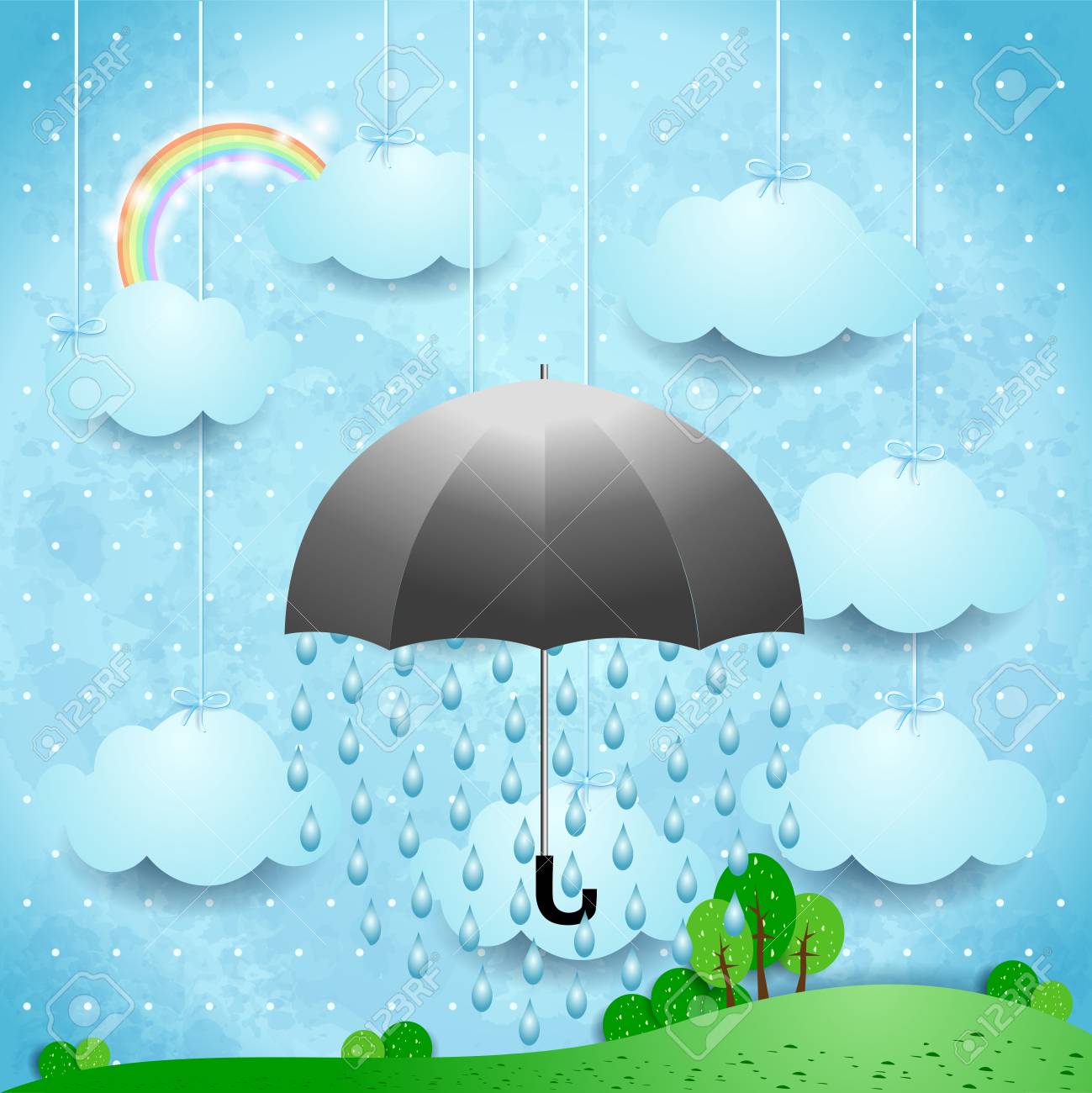 傘と雨 ベクトル図 Eps10 シュールな風景のイラスト素材 ベクタ Image 傘と雨 ベクトル図 Eps10 シュールな風景のイラスト素材 ベクタ Image