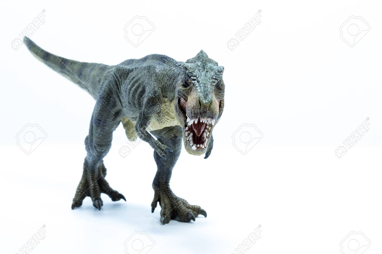 Premium Photo  A tyrannosaurus rex is running in front of a white  background.