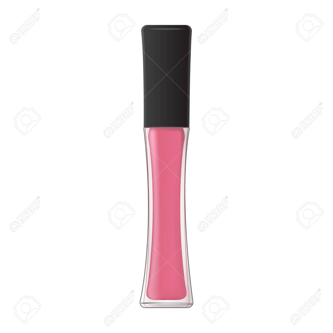 Download Liquid Lipstick Lip Gloss In Glass Bottle Container With Brush Royalty Free Cliparts Vectors And Stock Illustration Image 123752868