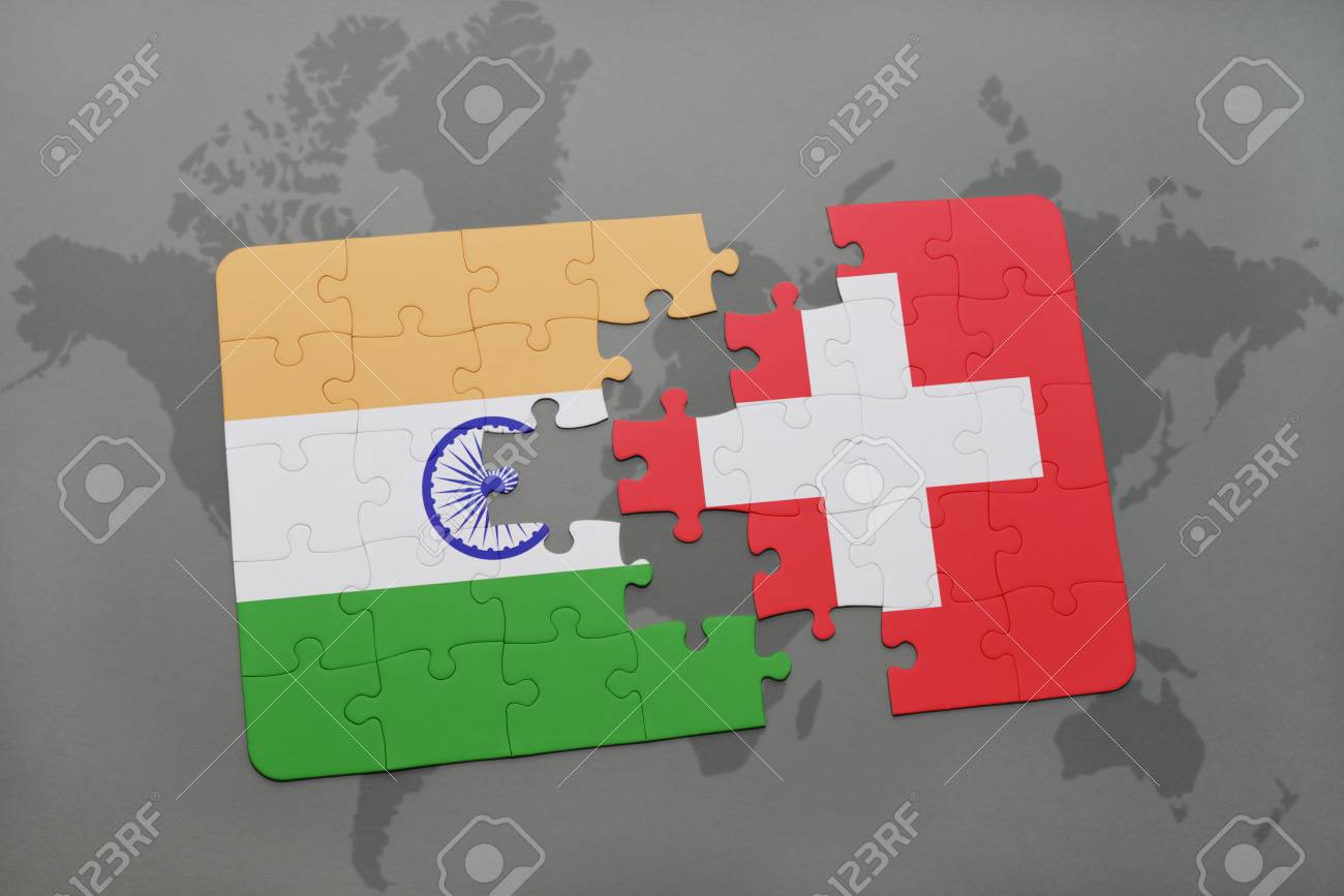 India To Switzerland Map Puzzle With The National Flag Of India And Switzerland On A World Map  Background. 3D Illustration Stock Photo, Picture And Royalty Free Image.  Image 63986359.