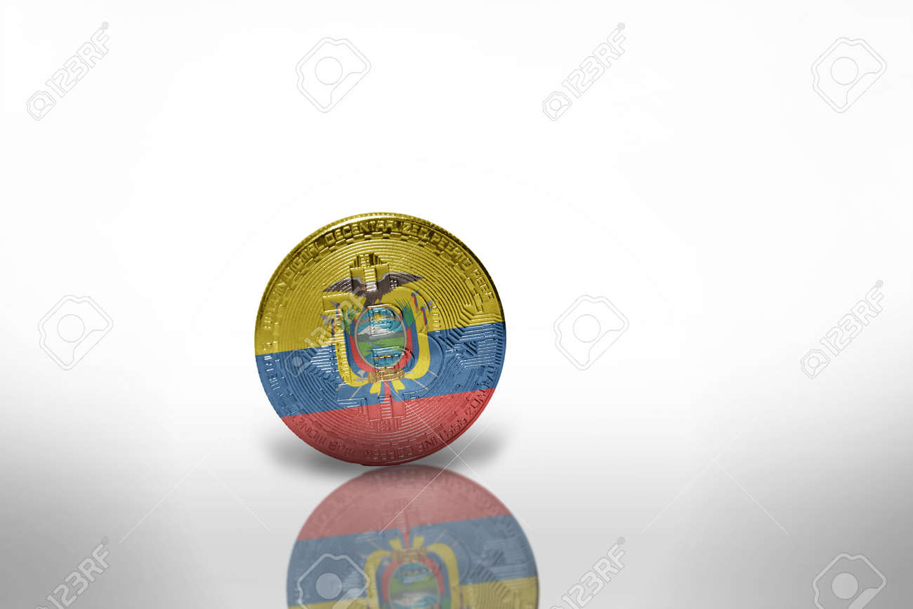 Bitcoin With The National Flag Of Ecuador On The White Background Bitcoin  Mining Concept 3d Illustration Fotos, retratos, imágenes y fotografía de  archivo libres de derecho. Image 187241220