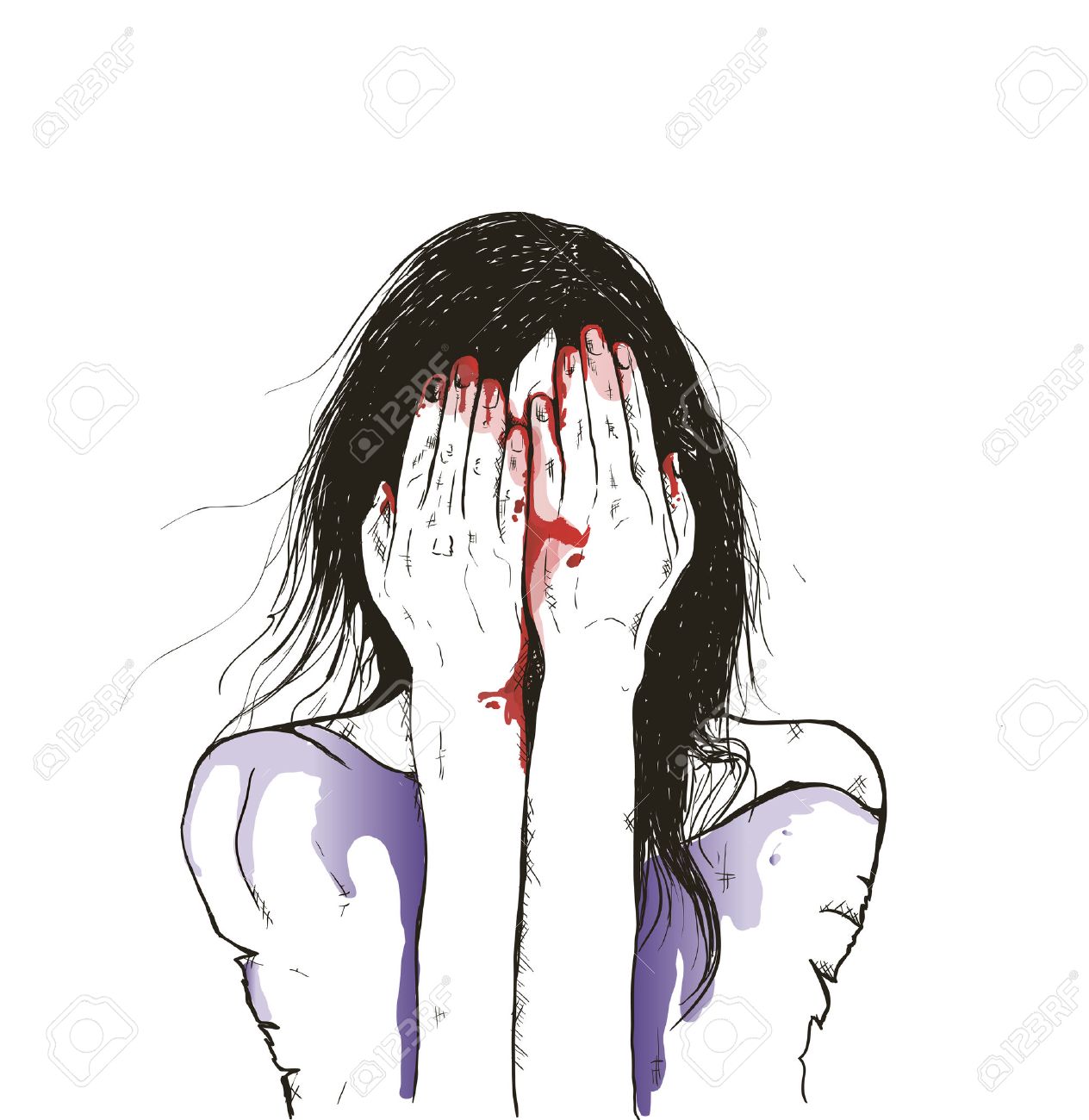 血液中のベクトル イラスト少女 妊娠中絶に反対バナーします のイラスト素材 ベクタ Image