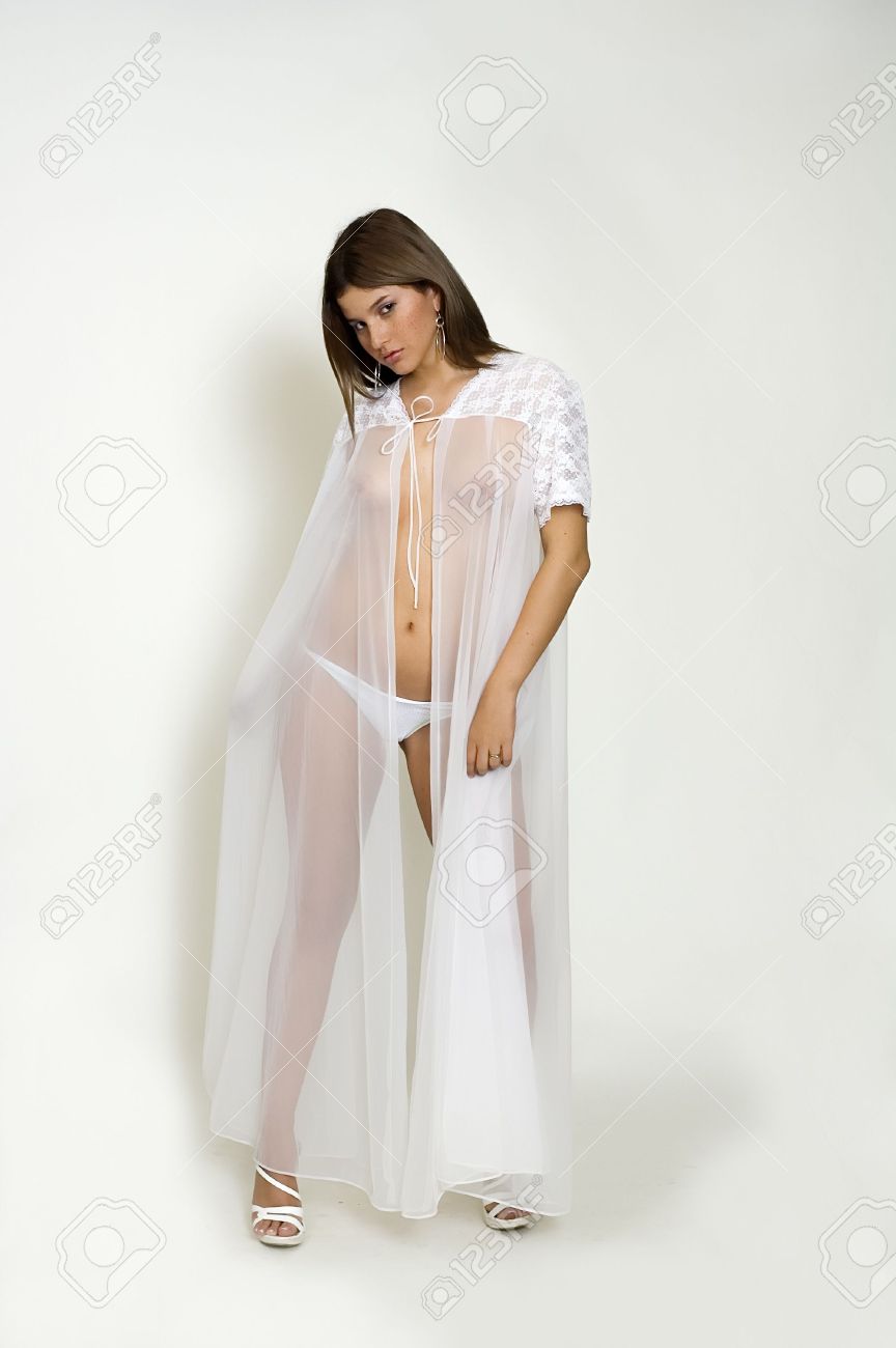 sheer white robe