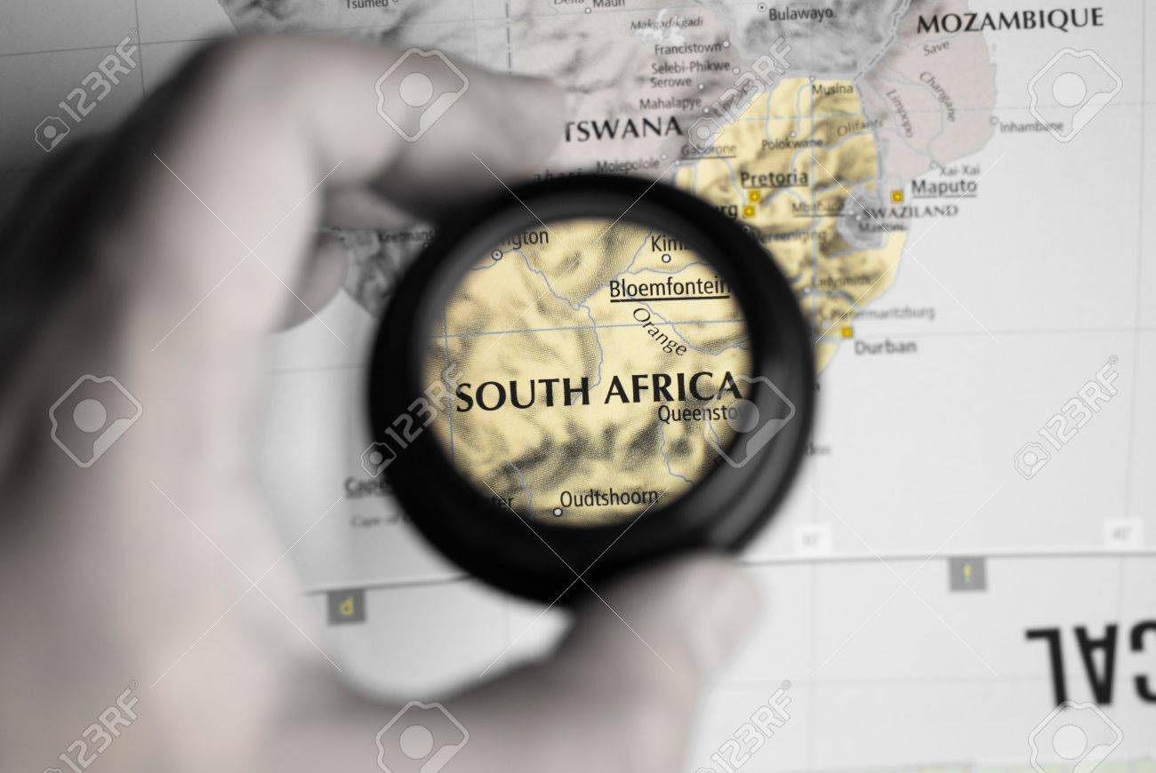 Selective focus on antique map of South Africa - 4715291 Selective focus on antique map of South Africa - 4715291