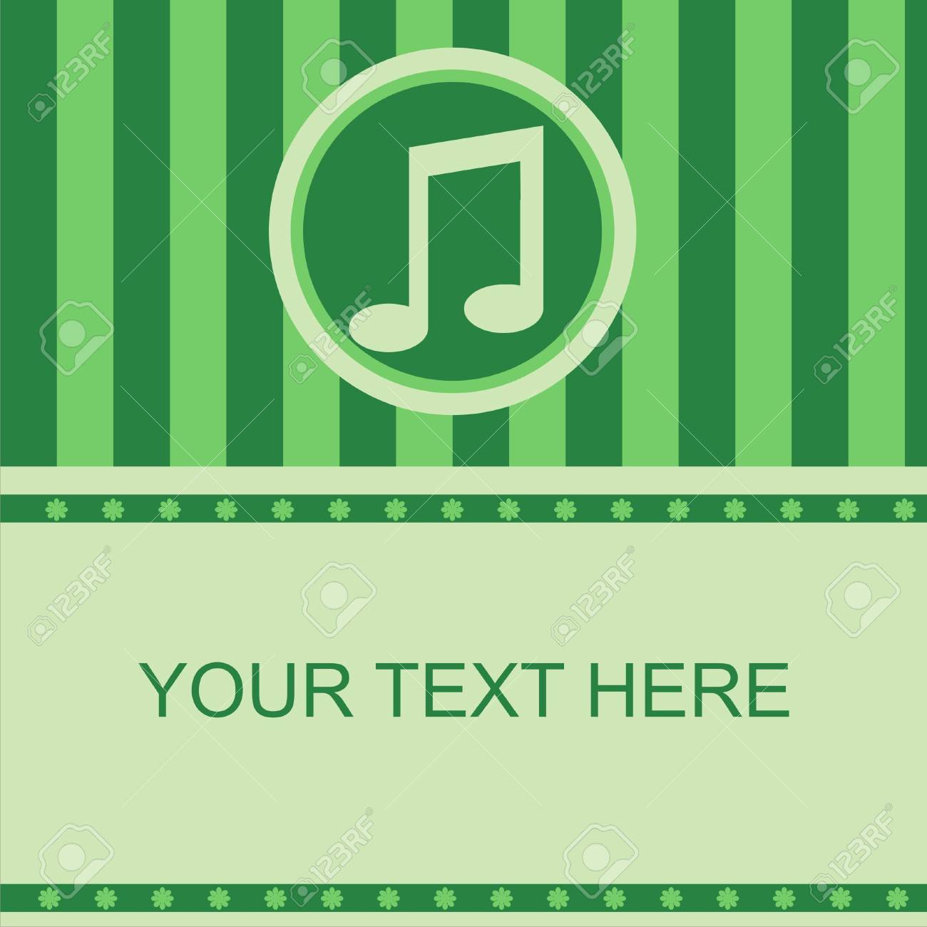 かわいい緑音楽フレーム のイラスト素材 ベクタ Image