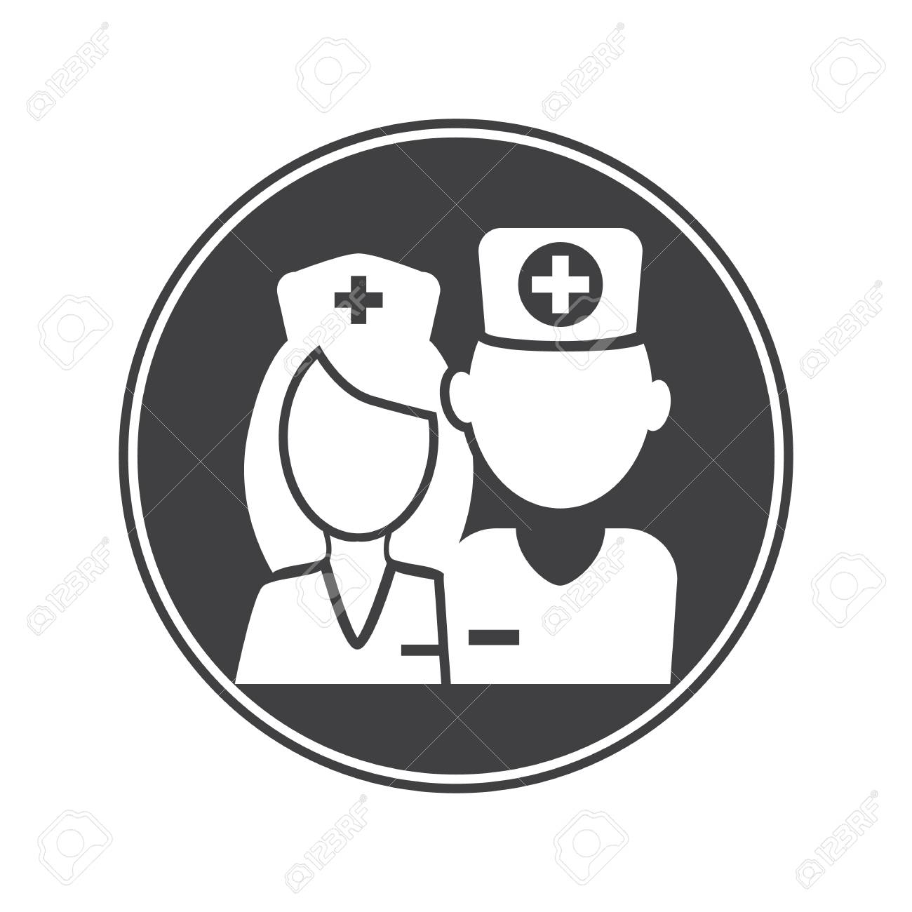 医師や看護師のアイコンのイラスト素材 ベクタ Image