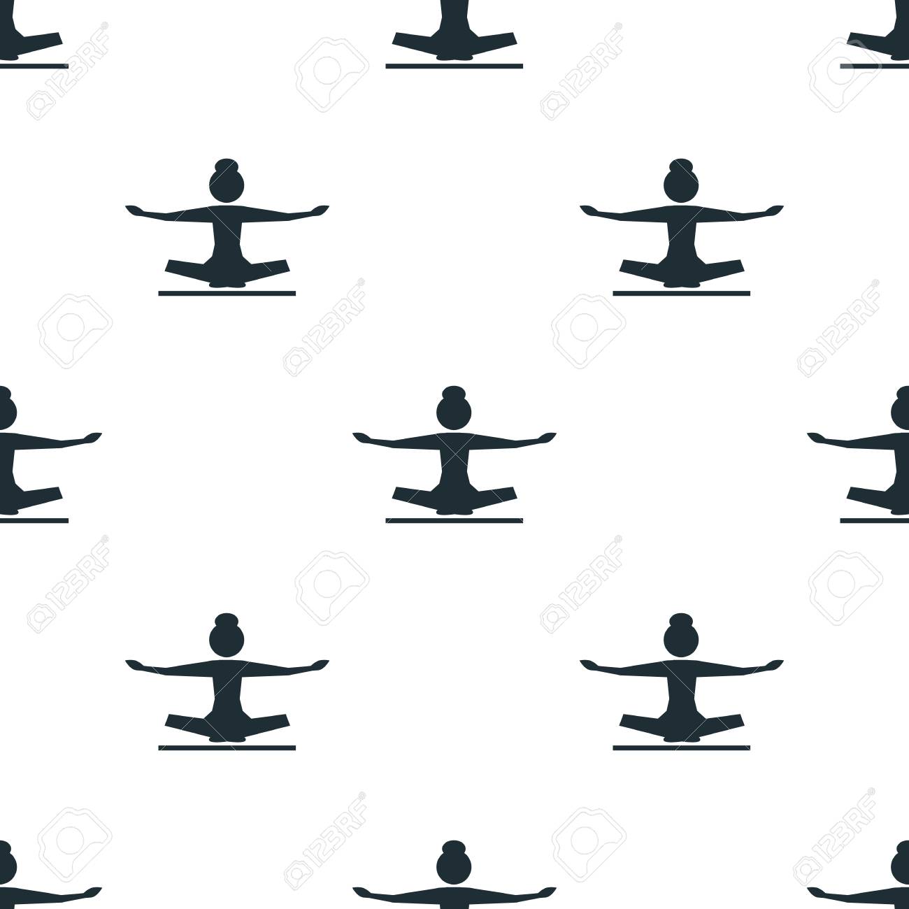 ヨガ アイコンでポーズを取るのイラスト素材 ベクタ Image