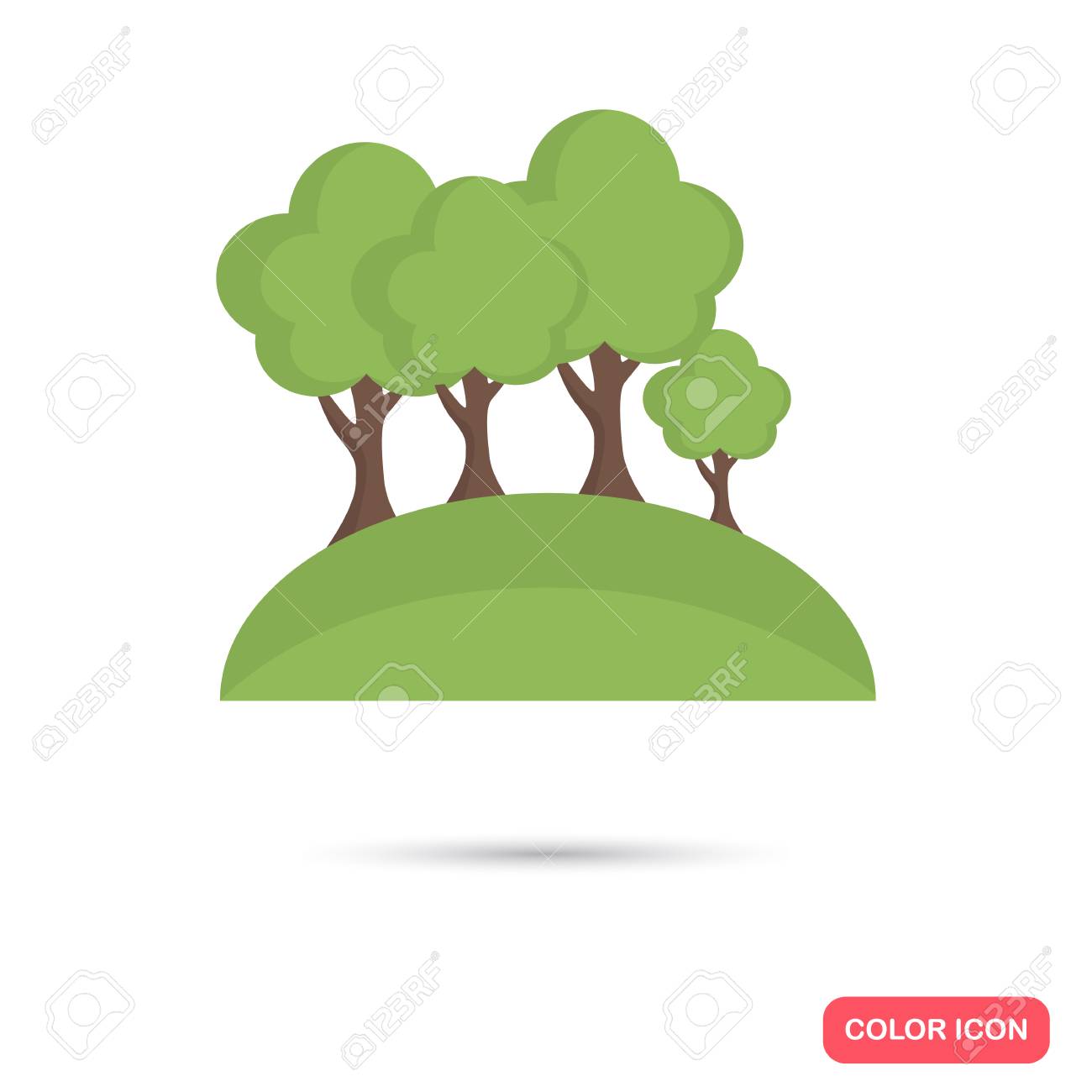 green park color icon flat design environmental theme for web