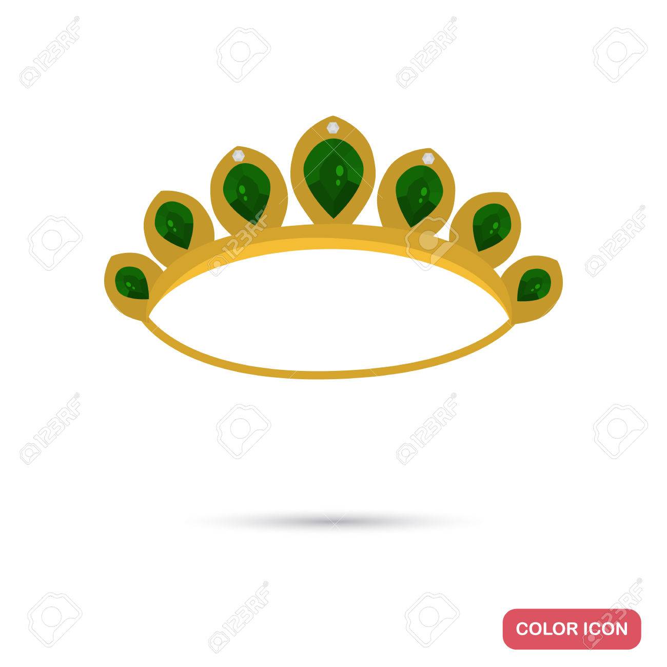 Web およびモバイル デザインのエメラルド ティアラ カラーのアイコン のイラスト素材 ベクタ Image