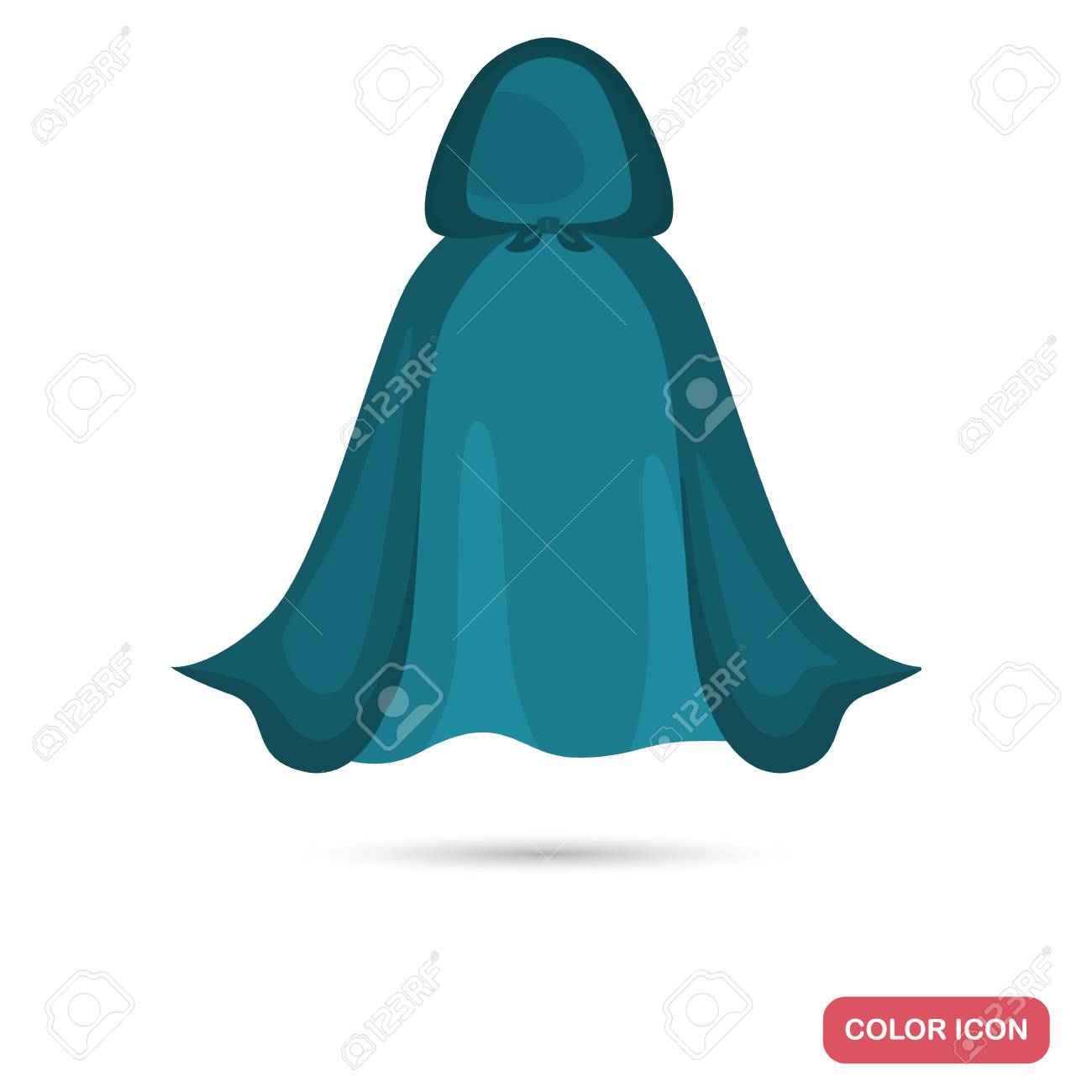 Cape Femme Avec Une Icone Plate De Couleur Capuche Clip Art Libres De Droits Vecteurs Et Illustration Image 95957723