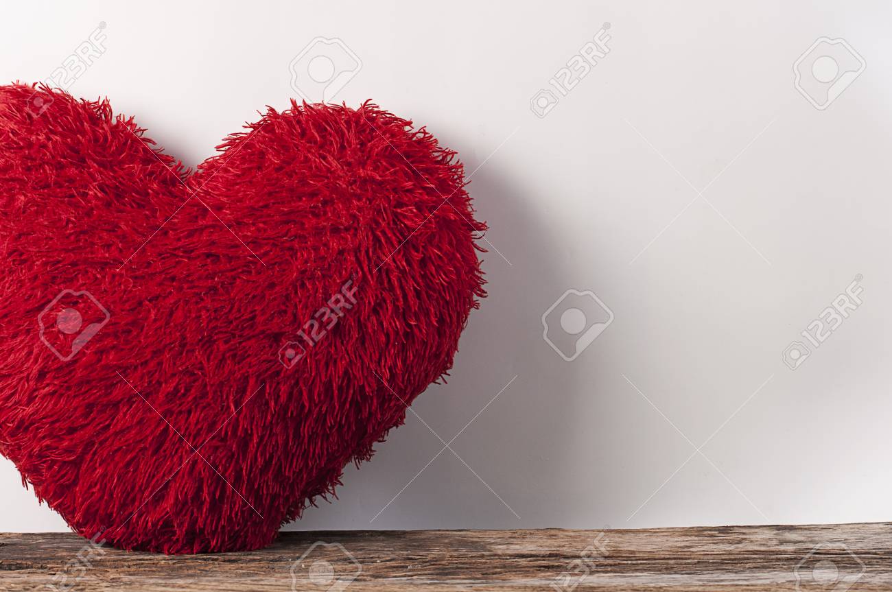 fluffy heart pillow