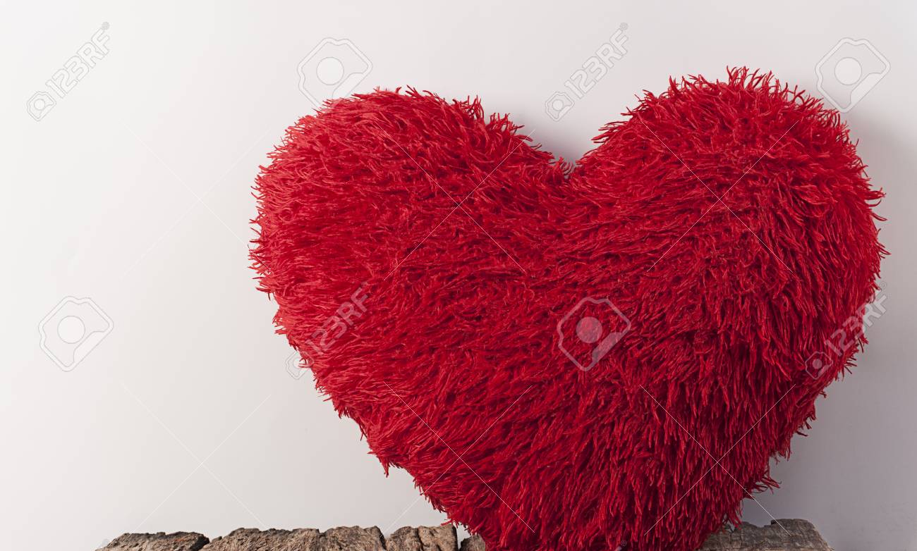 red heart pillow