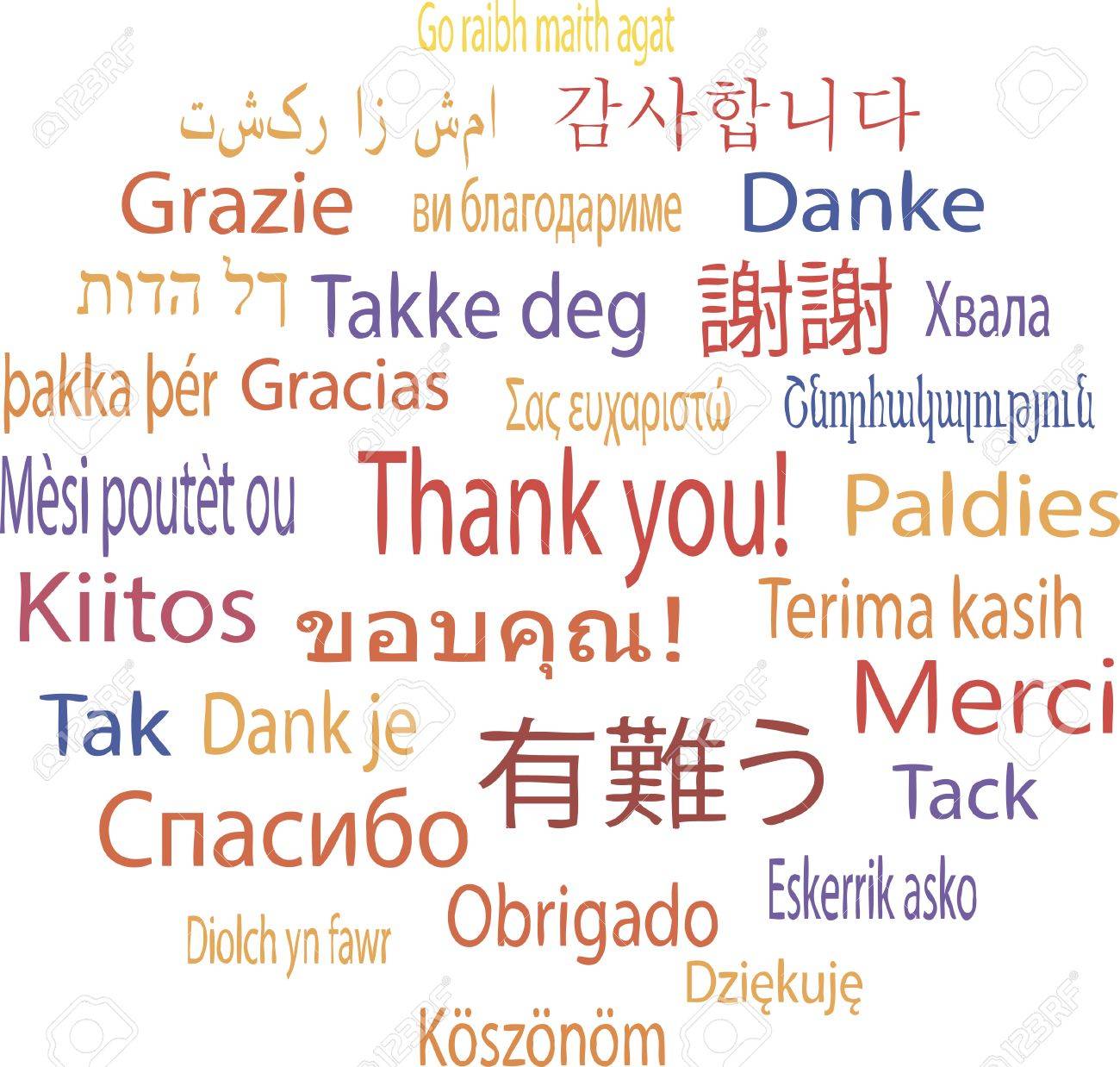 Thank You In Many Languages Vector Illustration Royalty Free Cliparts Vectors And Stock Illustration Image