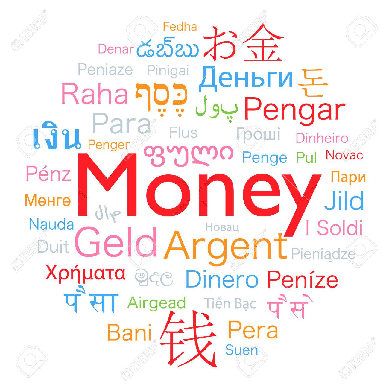 Money Word Translated To The Languages Of The World Royalty Free Cliparts Vectors And Stock Illustration Image