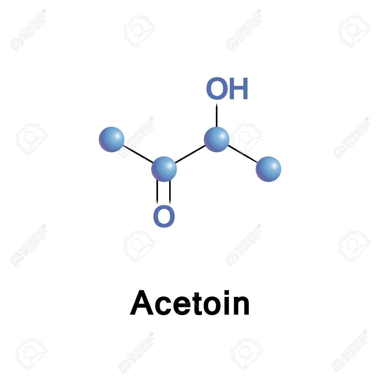 Acetoin, Also Known As 3-hydroxybutanone Or Acetyl Methyl Carbinol, With  The Molecular Formula Is C4H8O. It Is A Chiral Molecule Produced By  Bacteria Stock Photo, Picture and Royalty Free Image. Image 82052294.
