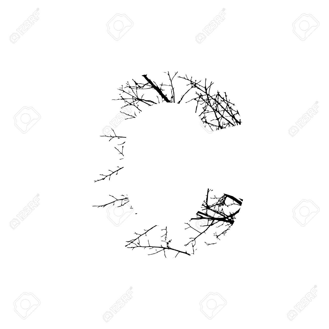 白い背景の分離された黒い木と文字 C の二重露光 ベクトルの図 黒と白の二重露光影絵番号は 自然の写真と組み合わせます アルファベットの文字 のイラスト素材 ベクタ Image 5105