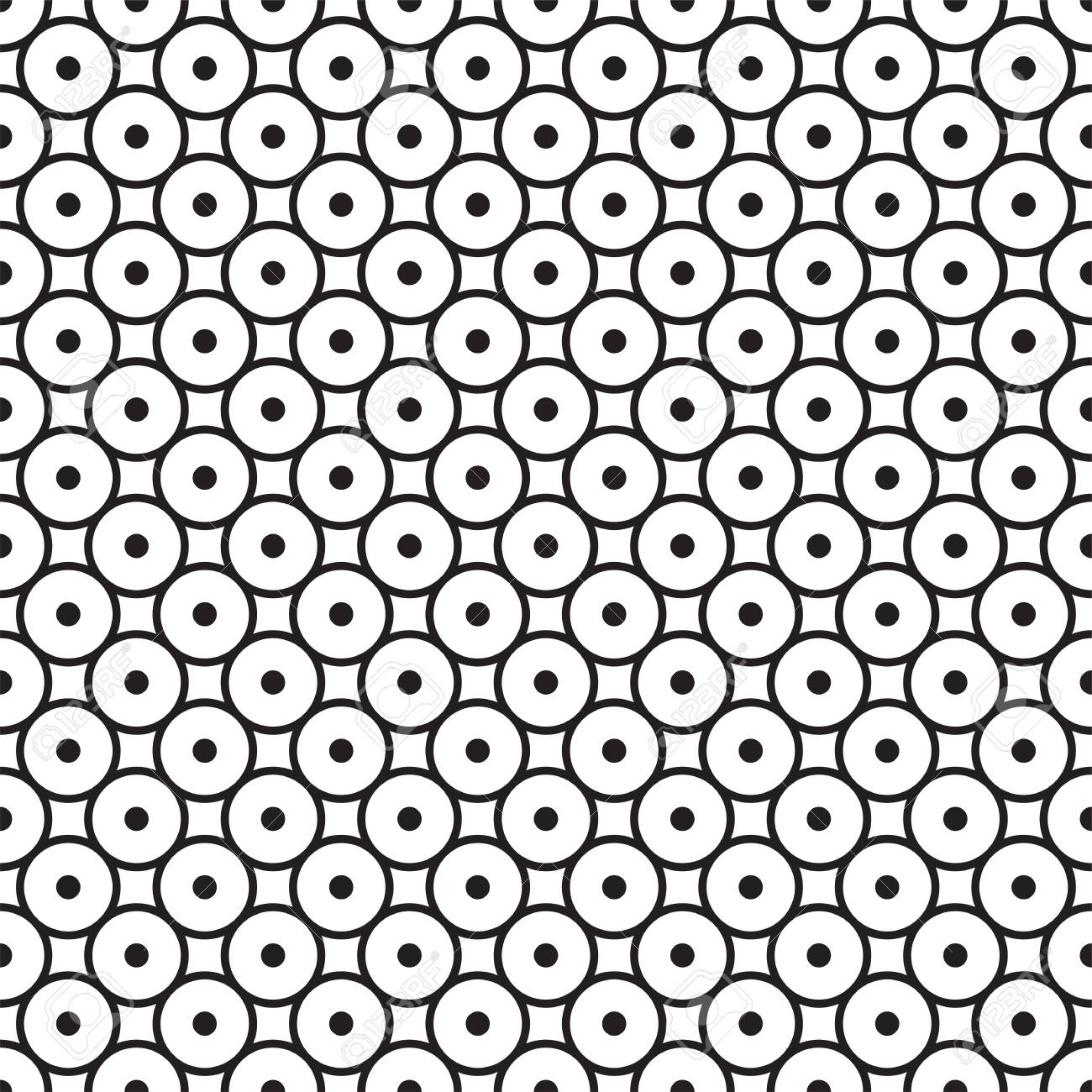 Vector Seamless Pattern With Small Circles And Rings Simple