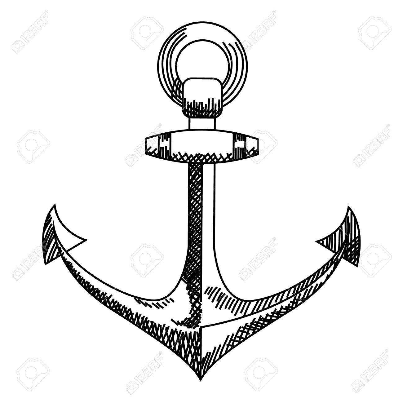 anchor icon nautical anchor vector isolated white black royalty