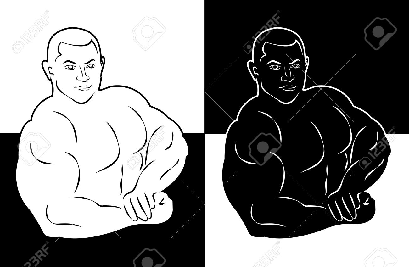 筋肉マンのボディービルダー ベクトル イラスト アイコン フラットのイラスト素材 ベクタ Image