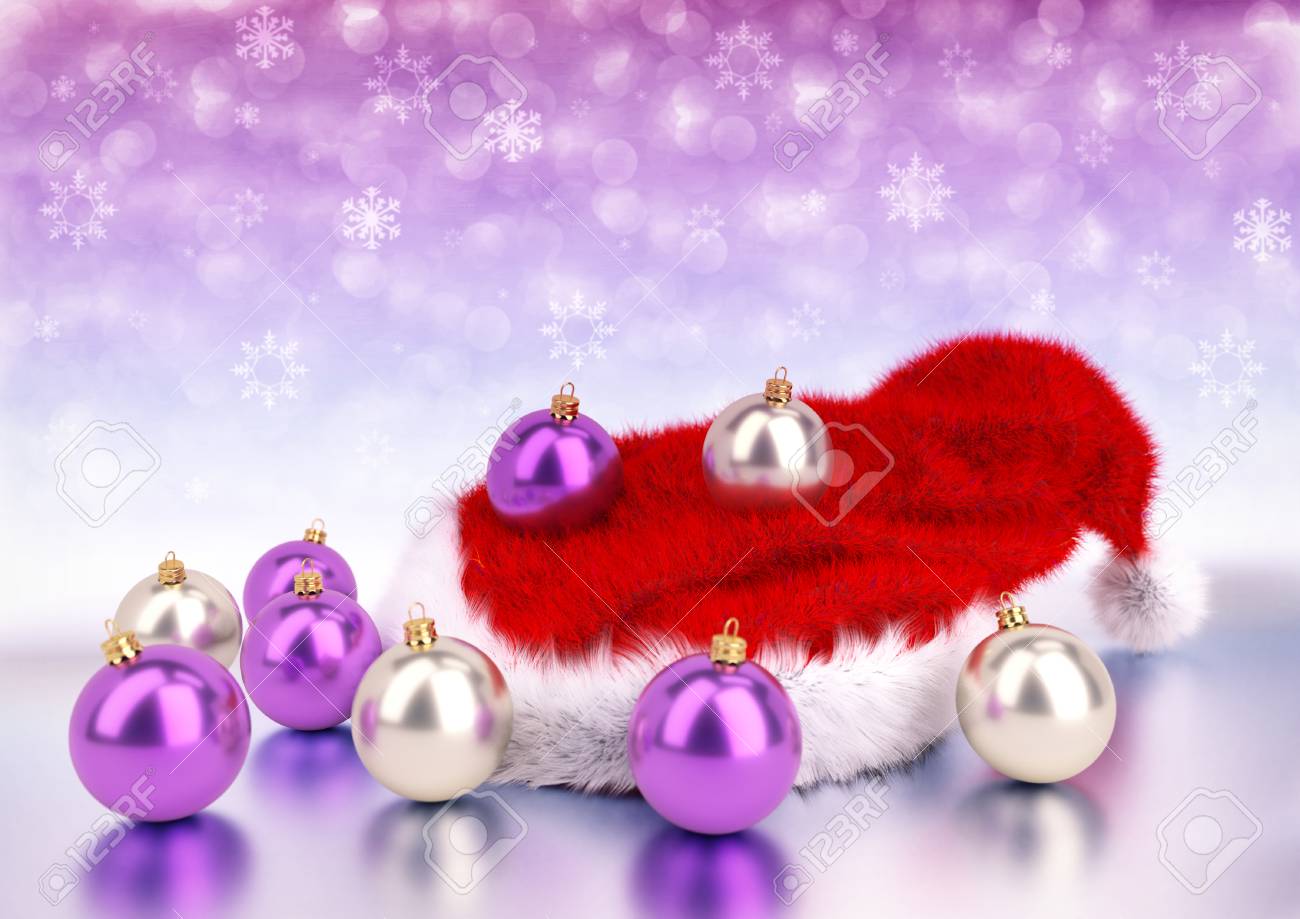 Bolas De Natal Rosa E Prata Com Chapeu Vermelho Santa No Fundo Bokeh Ilustracao 3d Fotos Retratos Imagenes Y Fotografia De Archivo Libres De Derecho Image 69707672