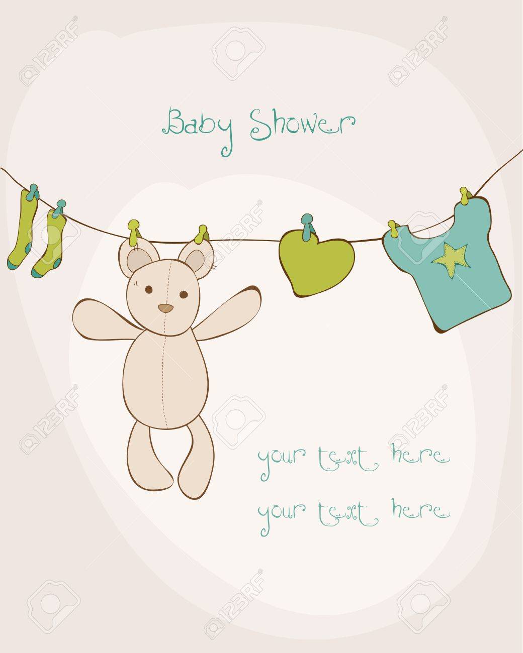 Baby Shower Card With Place For Your Text In Vector Royalty Free Baby Shower Card With Place For Your Text In Vector Royalty Free