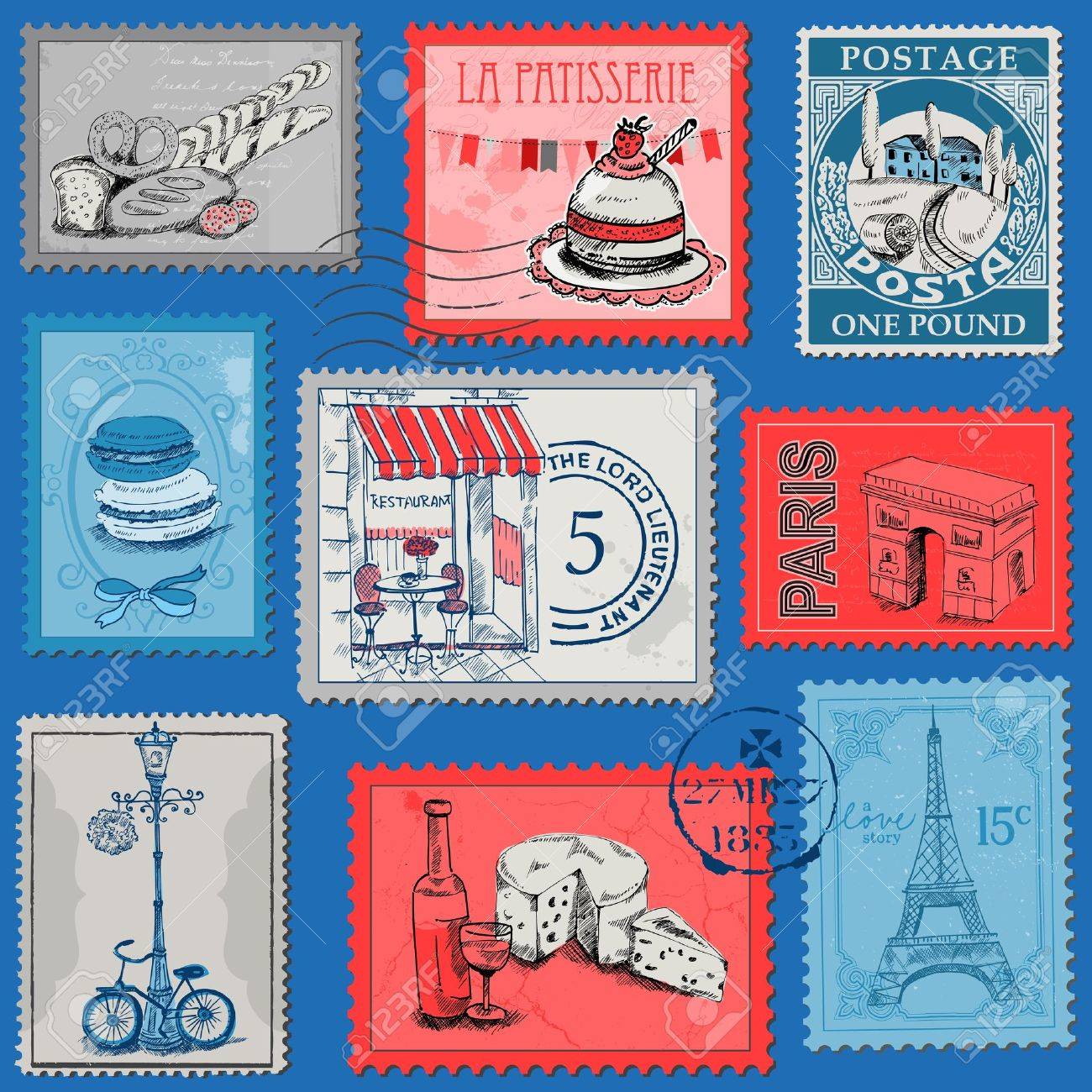 希少 フランス パリ アドレス スタンプ