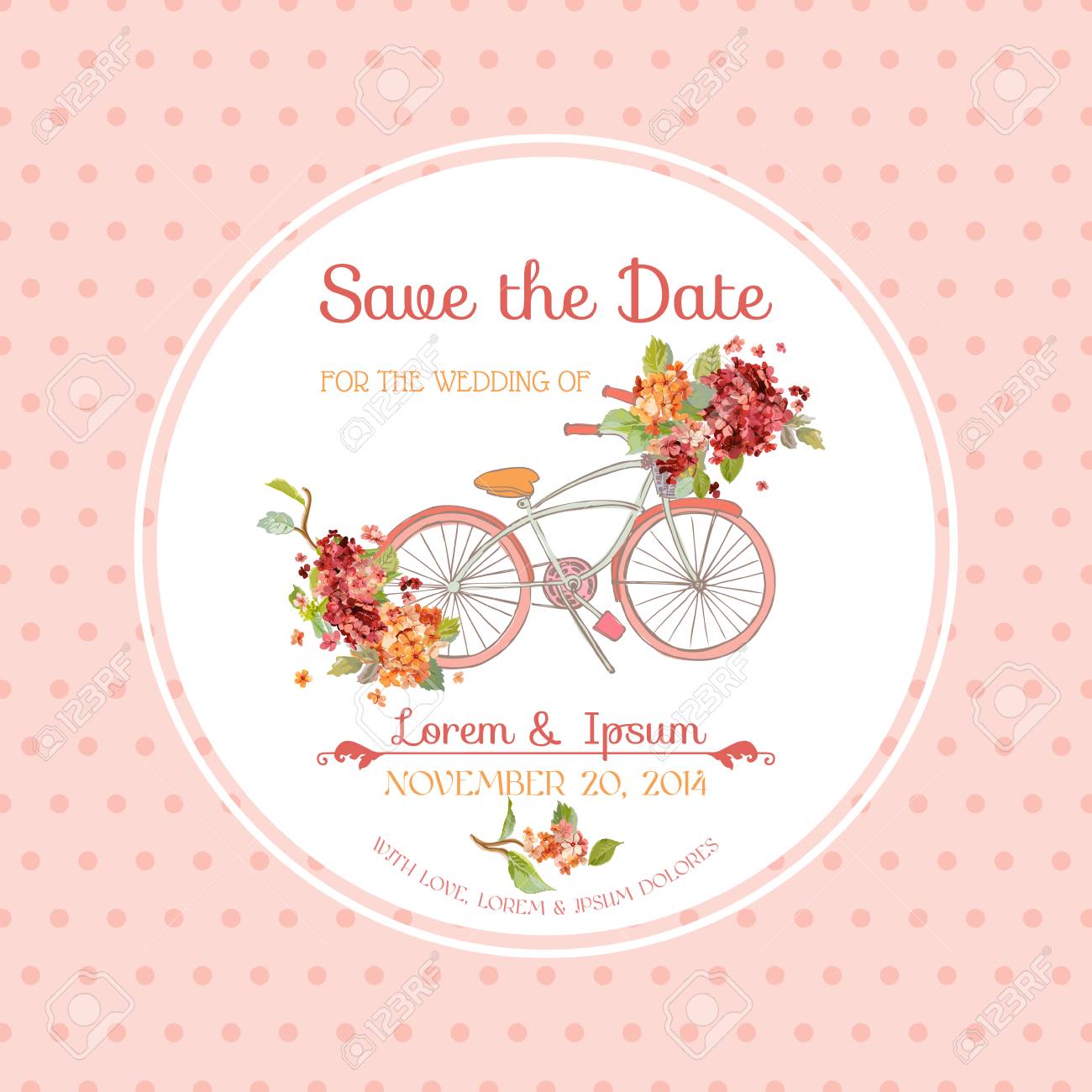 Invitation or Congratulation Card - for Wedding, Baby Shower - Vintage Hortensia Floral Theme - 64224051 Invitation or Congratulation Card - for Wedding, Baby Shower - Vintage Hortensia Floral Theme - 64224051