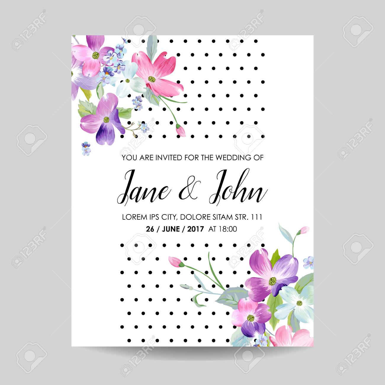 save the date wedding invitation template with spring dogwood romantic date invitation template