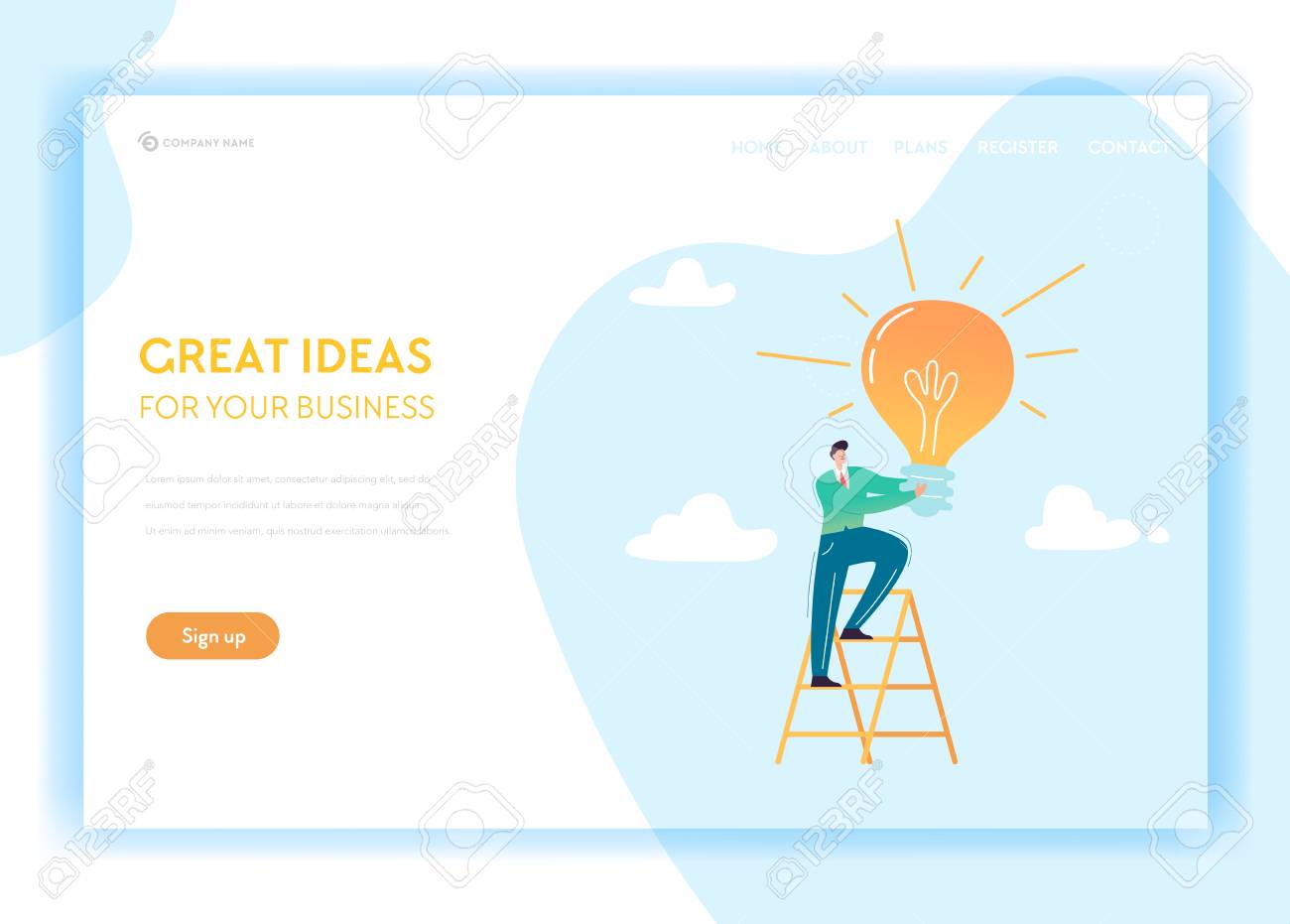 creative idea and business solutions landing page template creative template solutions