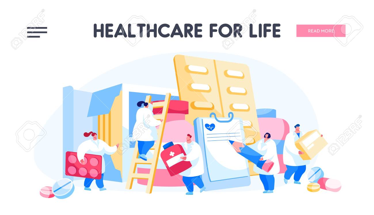 Pharmacy, Clinic, Hospital Landing Page Template. Pharmacist Doctor Characters with Huge Pill Boxes and Medical Drugs. Healthcare Staff at Work, Medicine Occupation. Cartoon People Vector Illustration - 145660428 Pharmacy, Clinic, Hospital Landing Page Template. Pharmacist Doctor Characters with Huge Pill Boxes and Medical Drugs. Healthcare Staff at Work, Medicine Occupation. Cartoon People Vector Illustration - 145660428