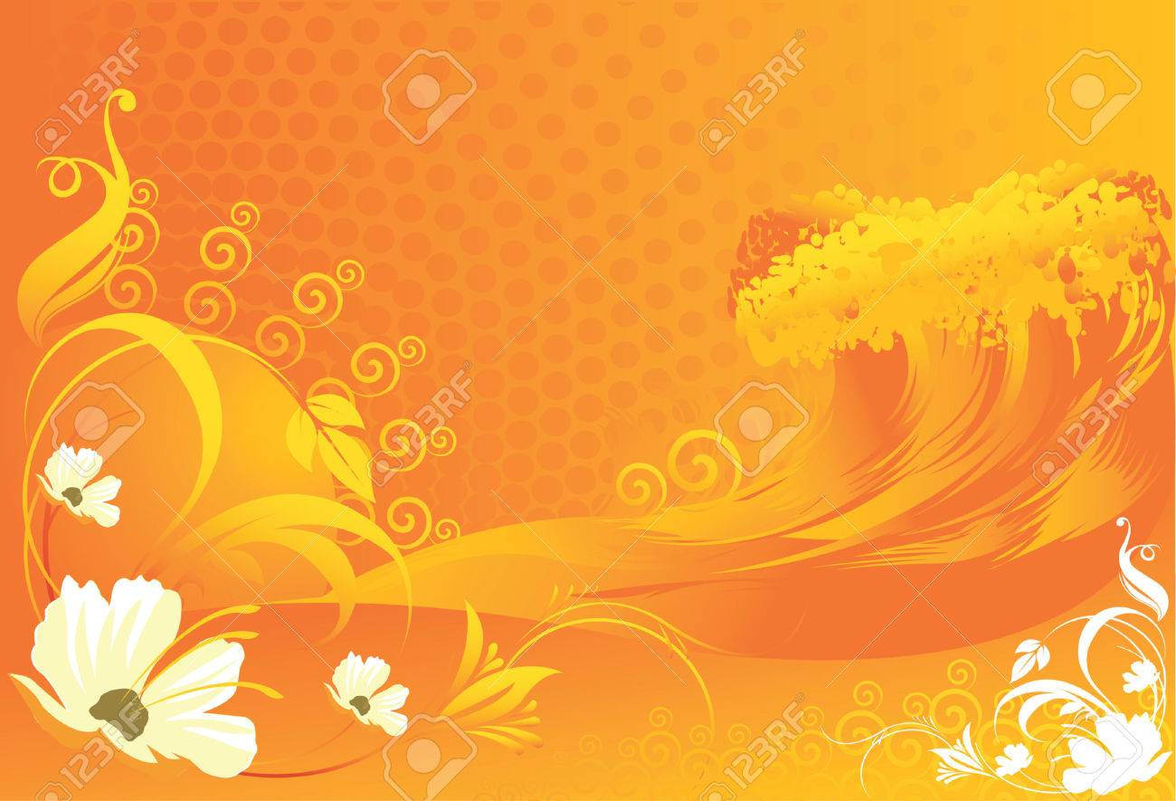 flowers with wave designs on background royalty free cliparts wave designs