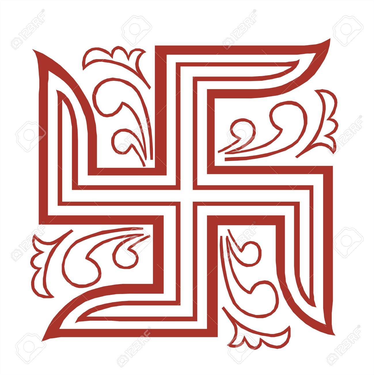 illustration of swastik symbol in decoration stock photo picture