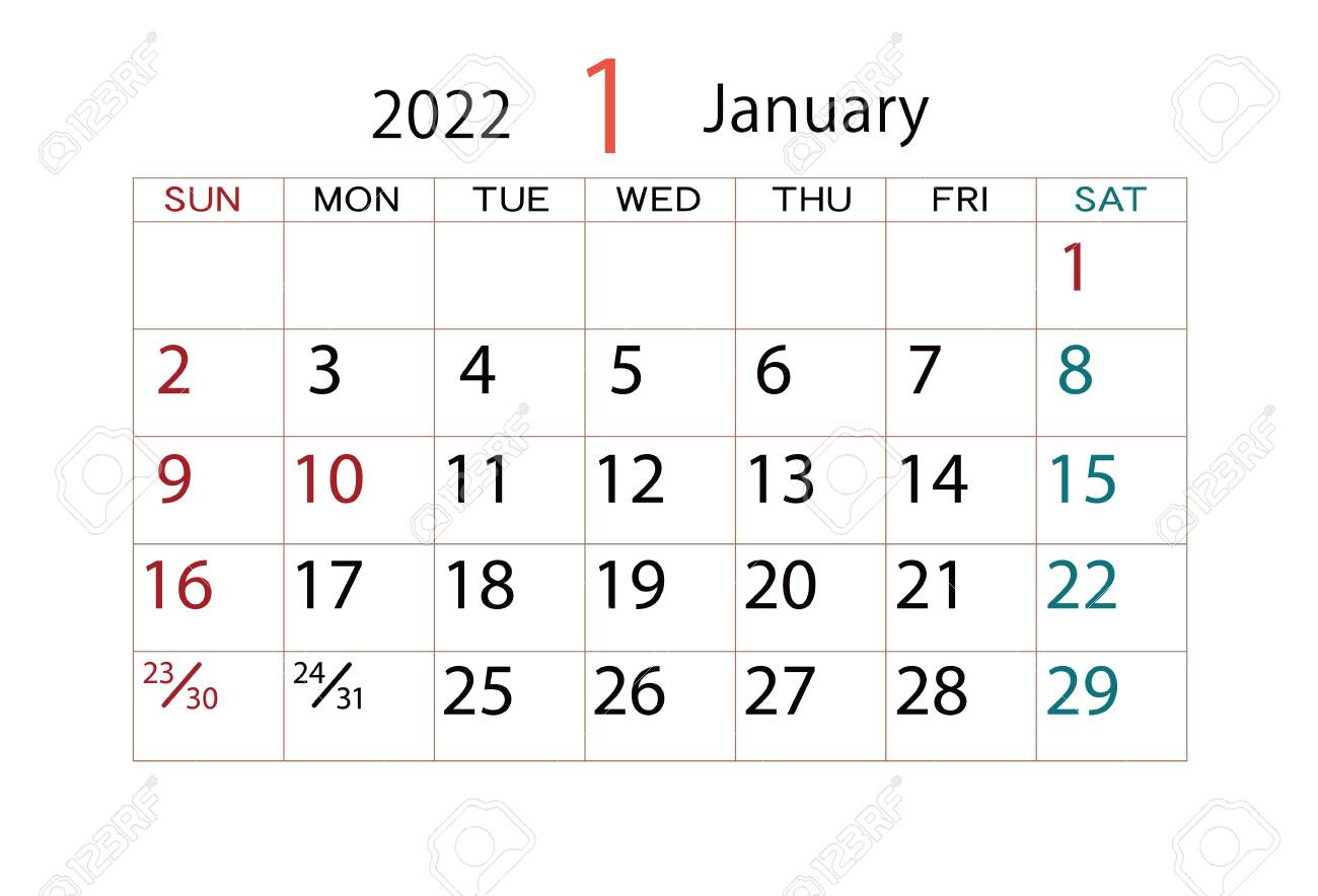 Calendar 2022 January Calendar 2022 January Stock Photo, Picture And Royalty Free Image. Image  153252887.
