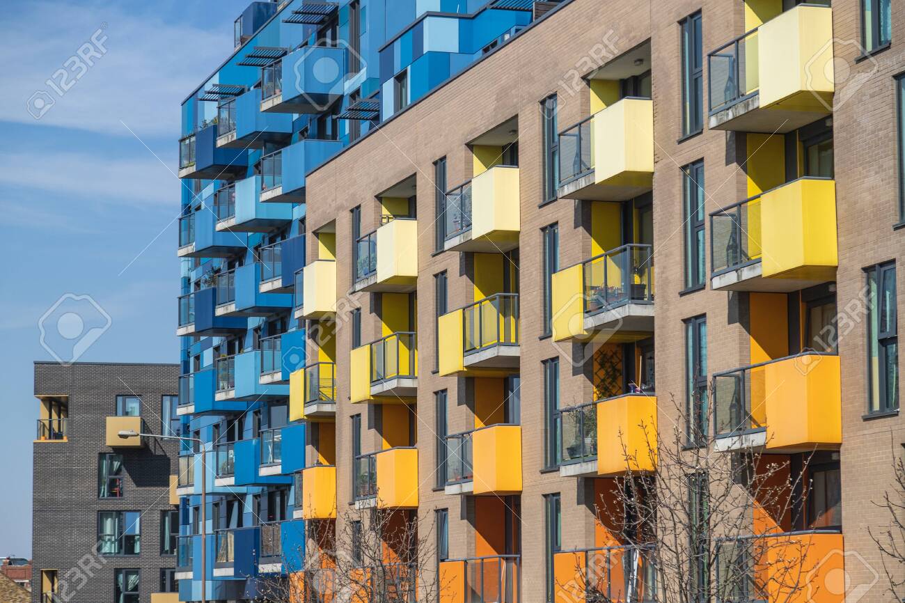 London Uk 26th March 2020 Modern And Colourful Architecture Stock Photo Picture And Royalty Free Image Image 144638094