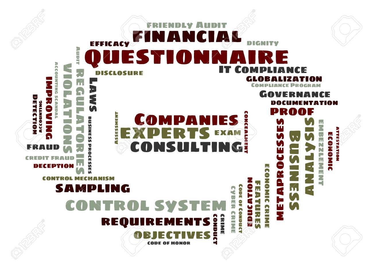financial questionnaire word cloud shaped as a stop sign stock photo business consulting questionnaire