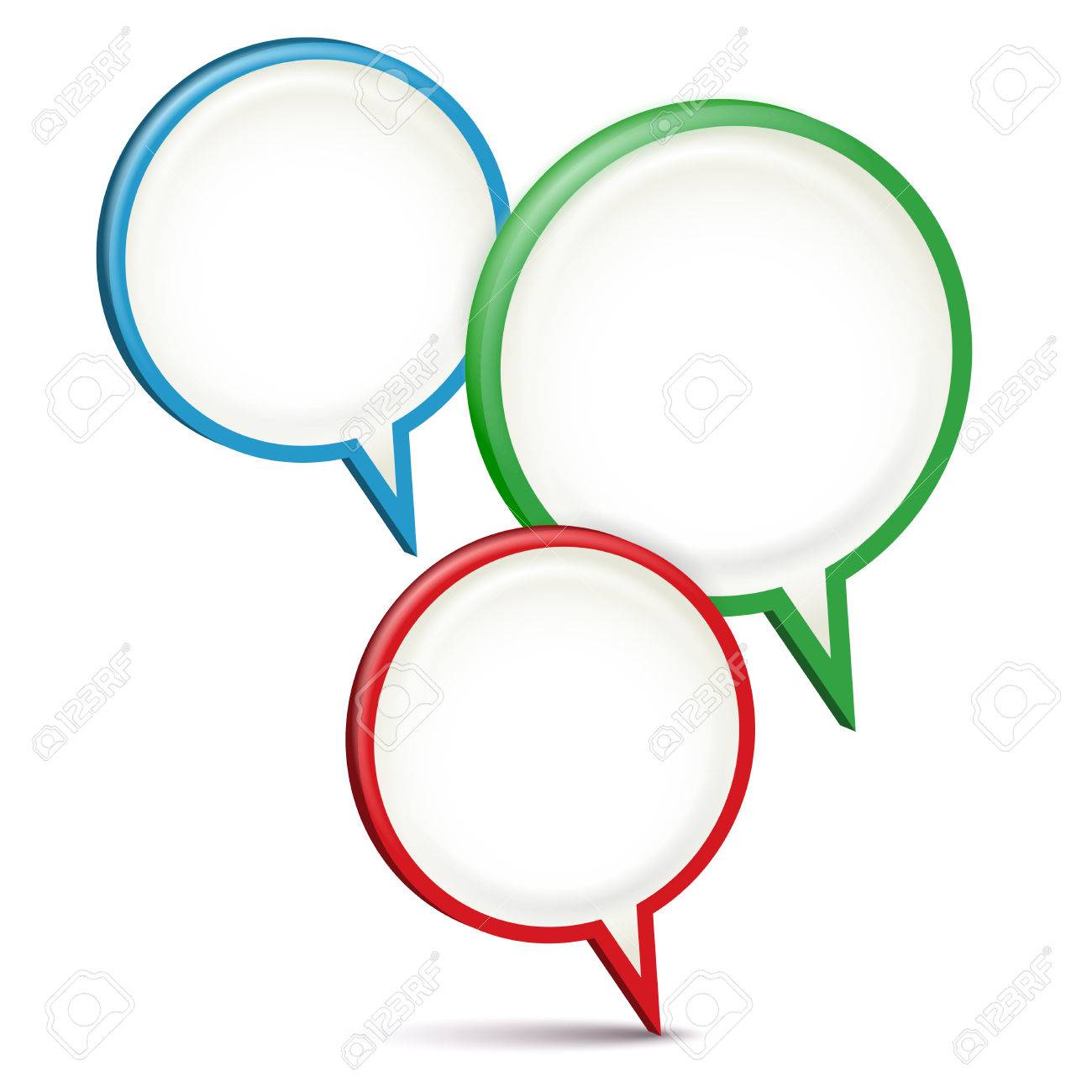 three 3d bubble frames for your message infographics isolated