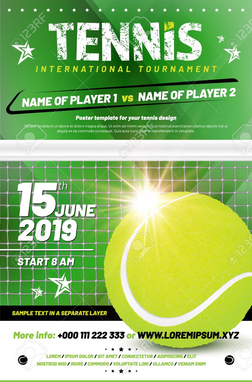 Tennis Tournament Poster Template With Sample Text In Separate Within Tennis Flyer Template Free