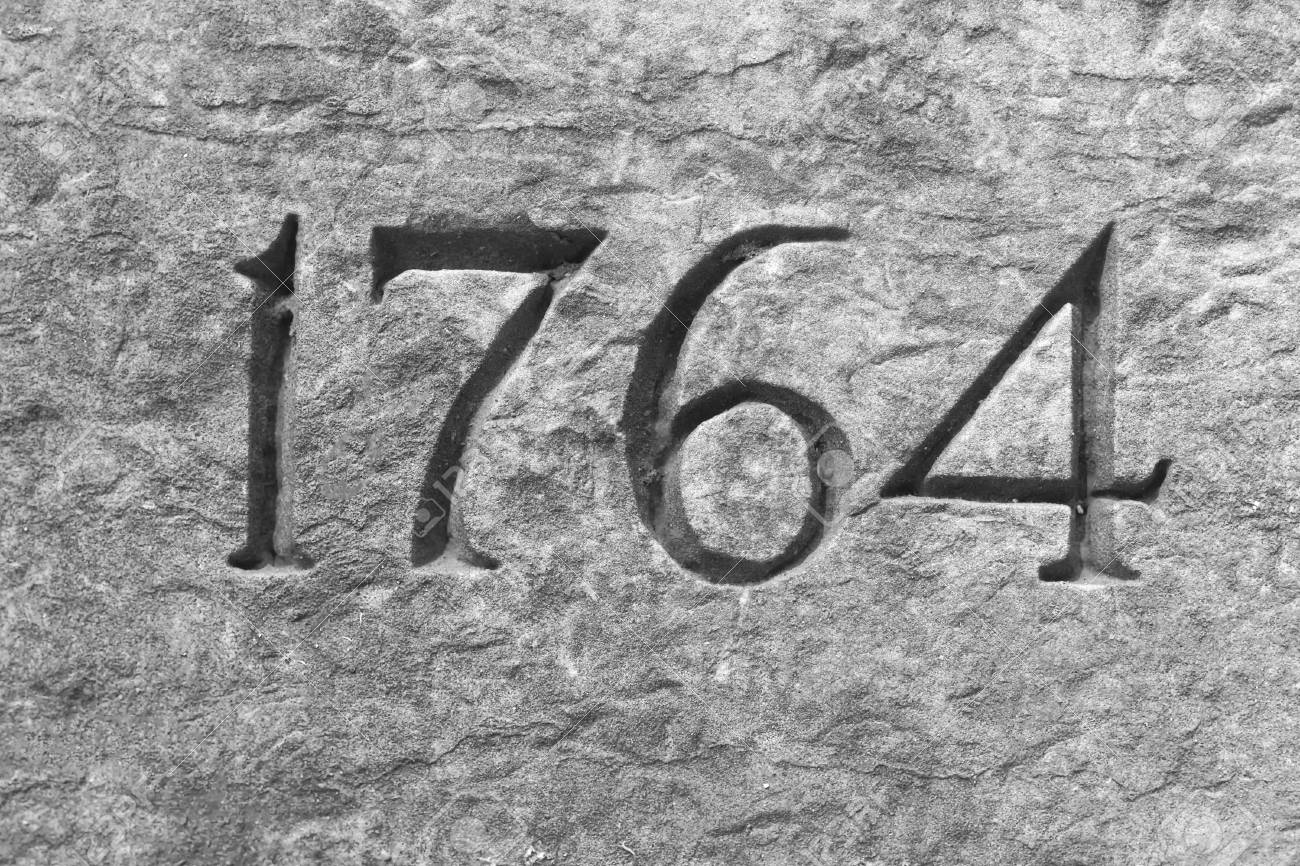 Granite wall with the year 1764 etched in stone Stock Photo - 42523817