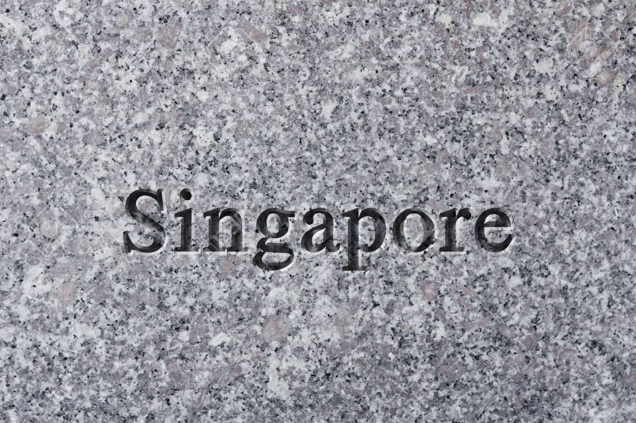 彫刻古い質感の都市シンガポールをスペル チェック の写真素材 画像素材 Image