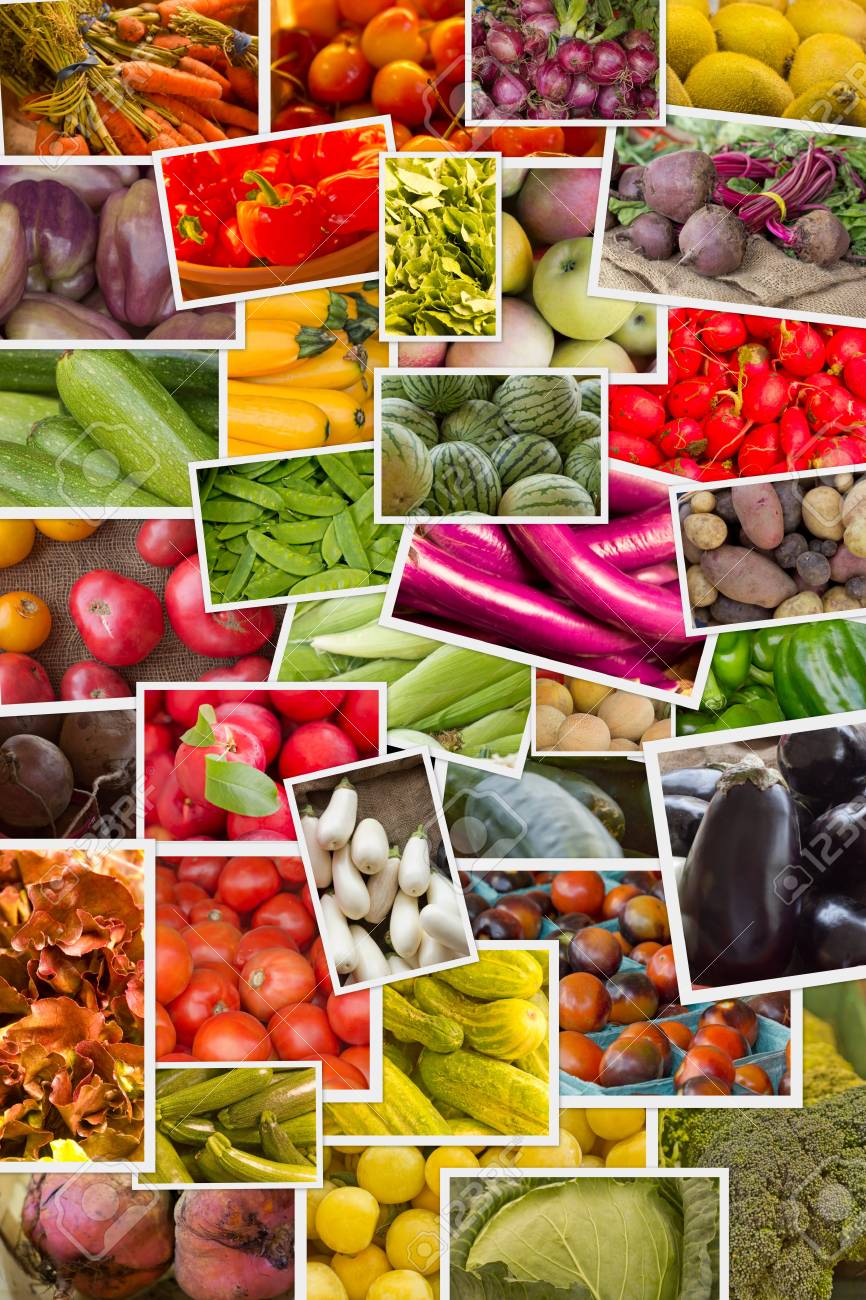 variety of popular farmers market fruits and vegetables in produce
