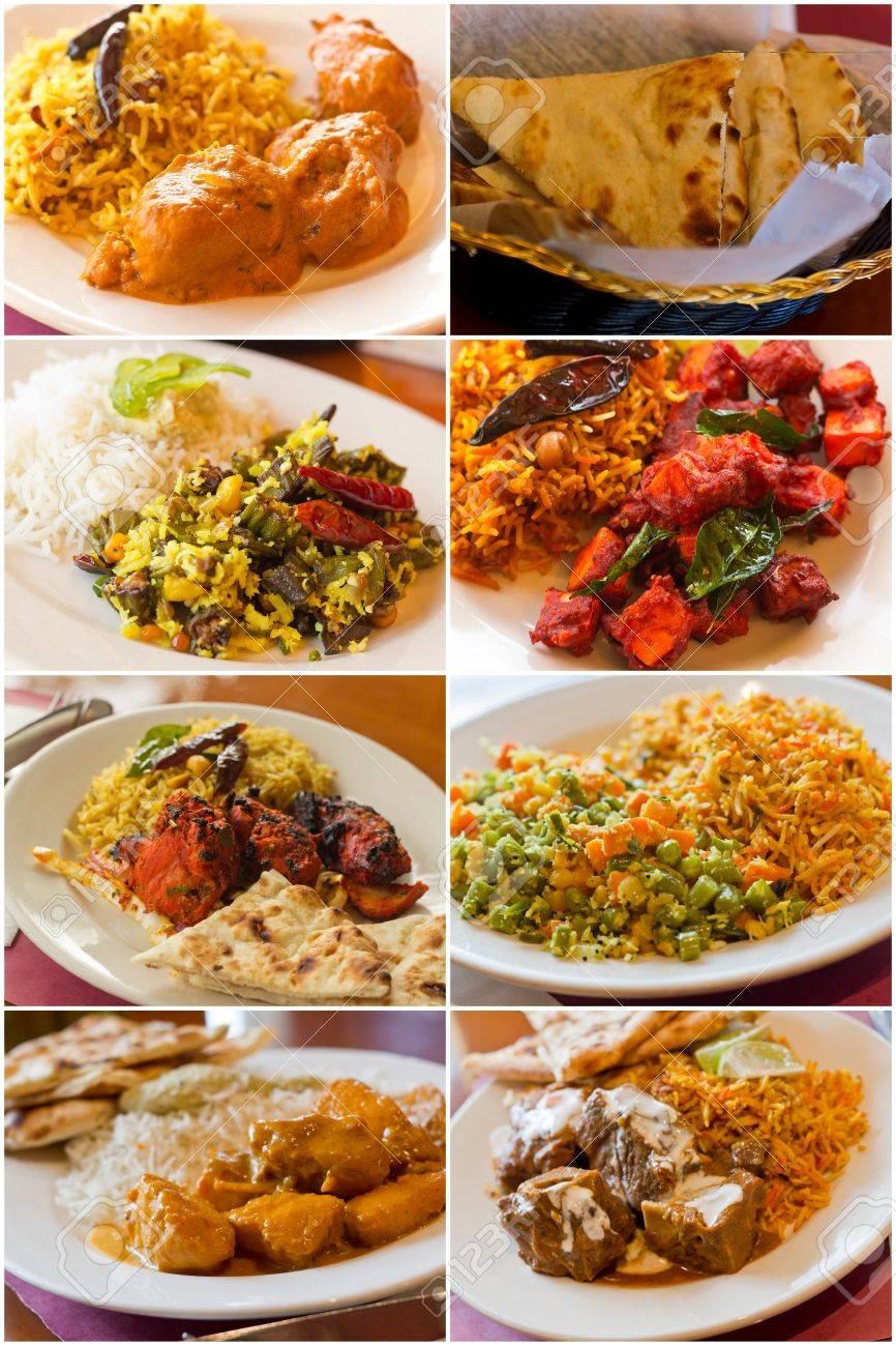 Immagini Stock Varieta Di Popolari Piatti Di Cibo Indiani In Immagini Collage Image