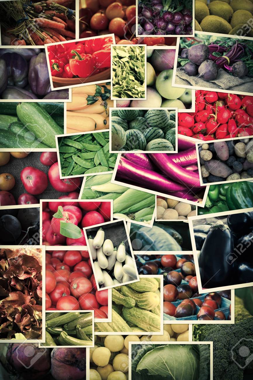 variety of popular farmers market fruits and vegetables in produce