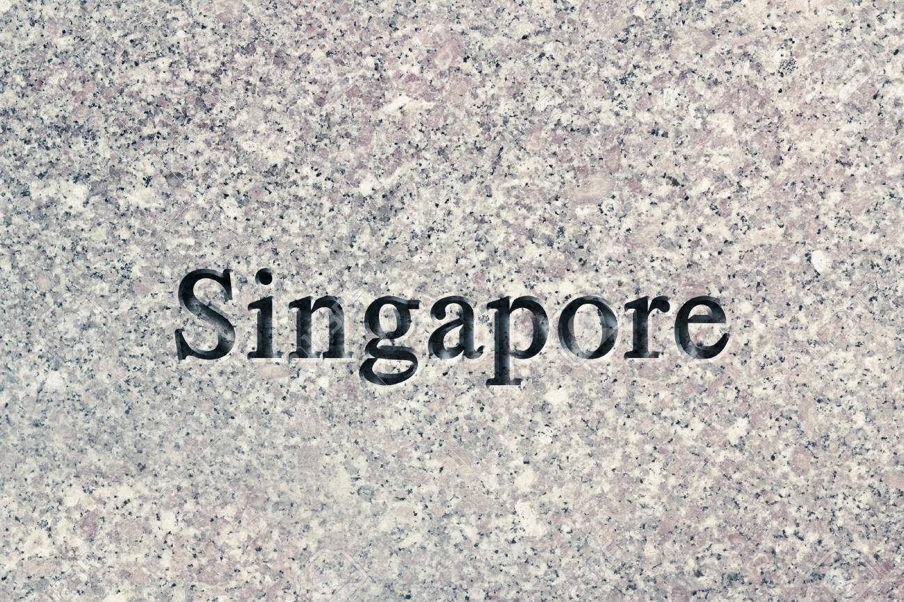 Engraving Spelling The City Singapore On Textured Old Surface Stock Photo Picture And Royalty Free Image Image