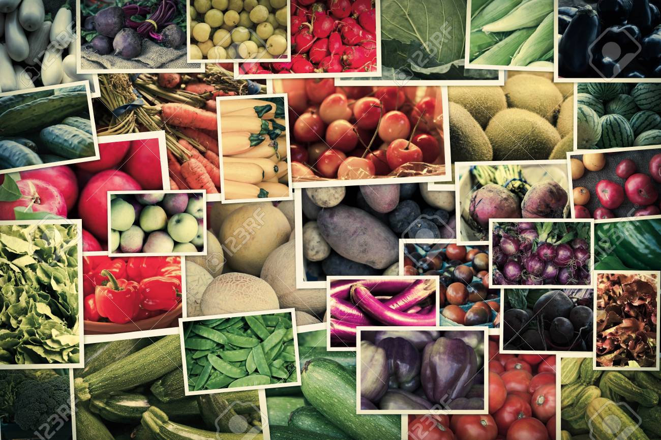 variety of popular farmers market fruits and vegetables in produce