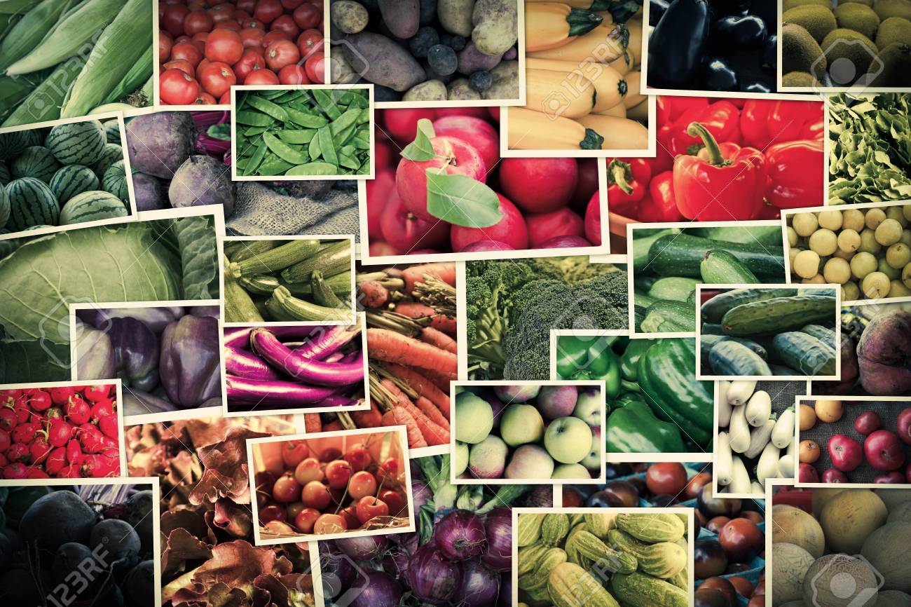variety of popular farmers market fruits and vegetables in produce