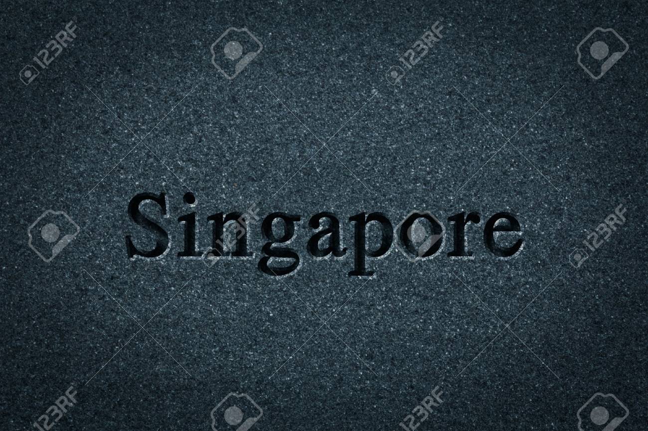 彫刻古い質感の都市シンガポールをスペル チェック の写真素材 画像素材 Image