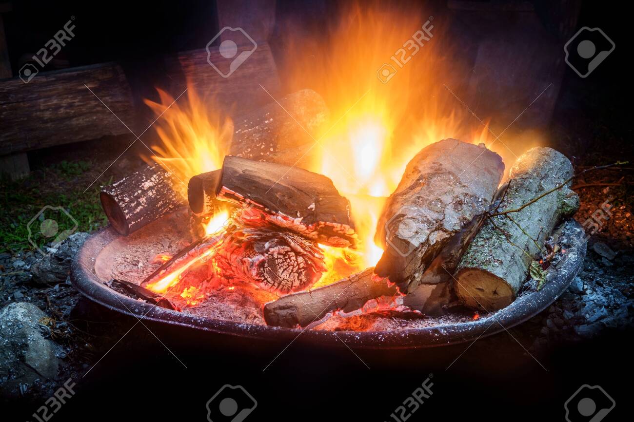 Camping Fire Pit >> Summer Camping Fire Pit With Blue Smoke Camping Fire Pit >> Summer Camping Fire Pit With Blue Smoke