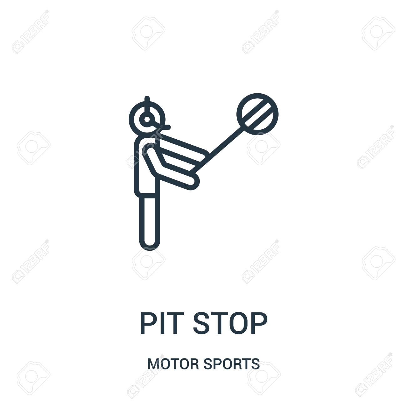 pit stop icon vector from motor sports collection thin line pit stop outline icon vector illustration linear symbol for use on web and mobile apps logo print media royalty free svg cliparts