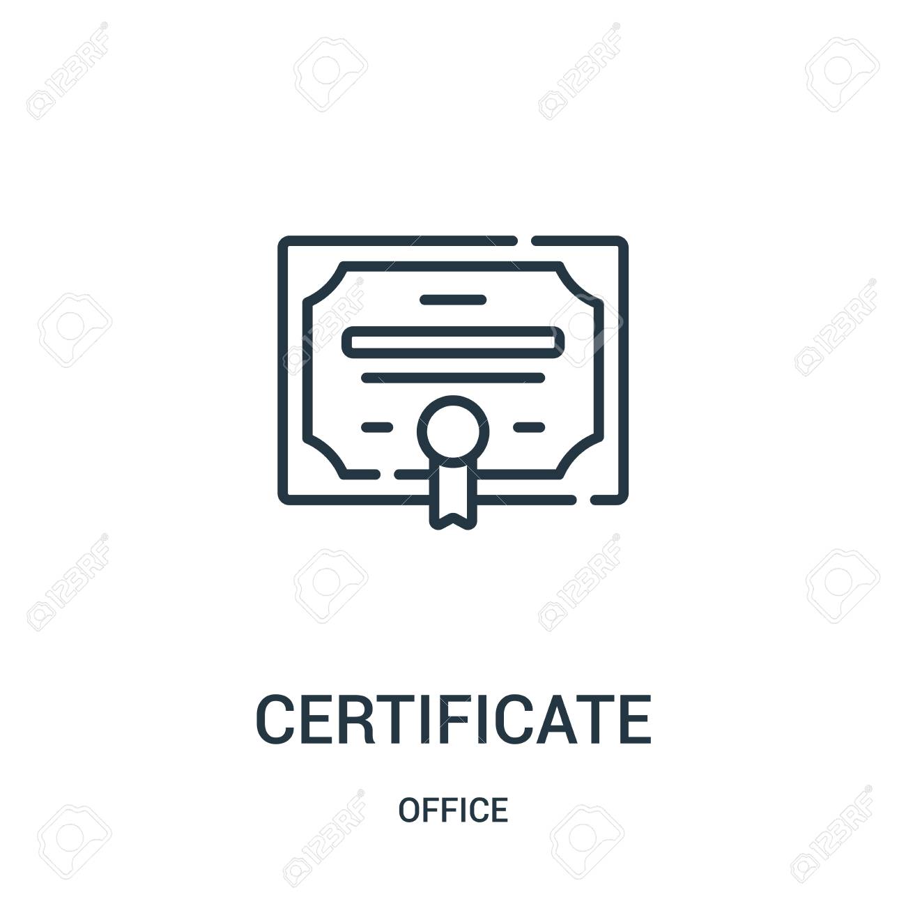 certificate icon vector from office collection thin line certificate certificate outline