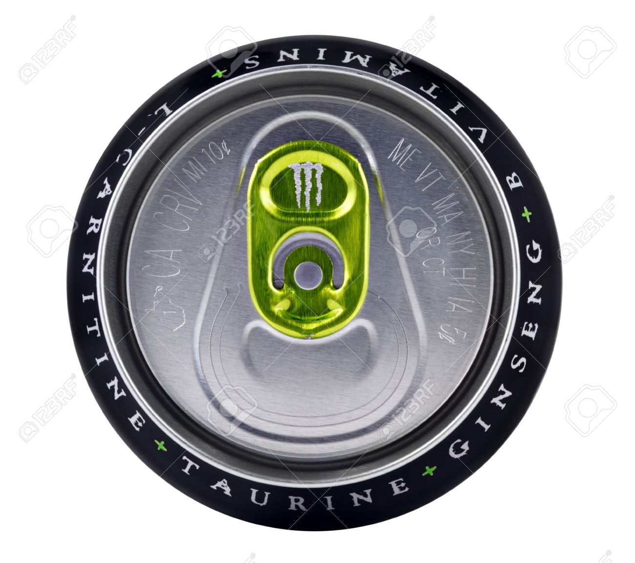 Springfield, Missouri - March 6, 2011:An isolated close up studio shot of the top portion of a can of Monster Energy - 10354455 Springfield, Missouri - March 6, 2011:An isolated close up studio shot of the top portion of a can of Monster Energy - 10354455